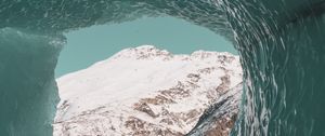 Preview wallpaper wave, water, mountain, peak, snowy