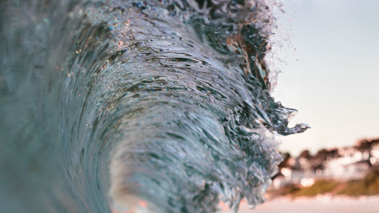 Wallpaper wave, water, sea, spray, surf