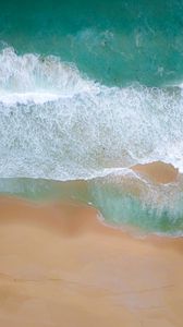 Preview wallpaper waves, aerial view, sea, coast