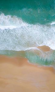 Preview wallpaper waves, aerial view, sea, coast