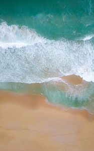 Preview wallpaper waves, aerial view, sea, coast