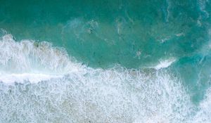 Preview wallpaper waves, aerial view, sea, coast