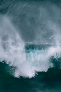 Preview wallpaper waves, aerial view, sea, foam, water