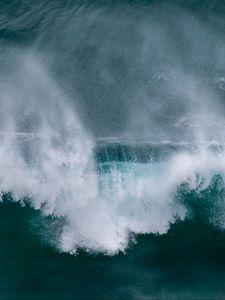 Preview wallpaper waves, aerial view, sea, foam, water