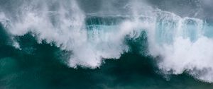 Preview wallpaper waves, aerial view, sea, foam, water