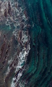 Preview wallpaper waves, aerial view, water