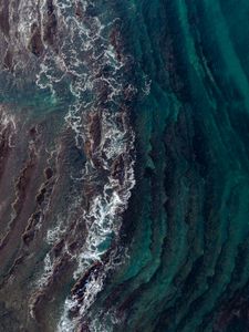 Preview wallpaper waves, aerial view, water