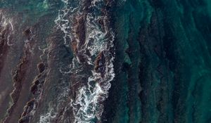 Preview wallpaper waves, aerial view, water