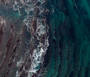 Preview wallpaper waves, aerial view, water