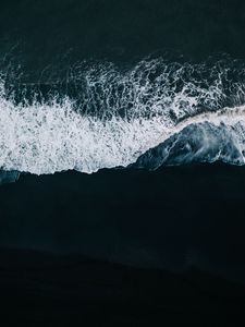 Preview wallpaper waves, beach, aerial view, sea, surf