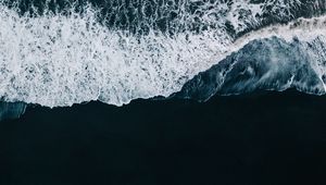 Preview wallpaper waves, beach, aerial view, sea, surf