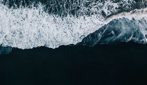 Preview wallpaper waves, beach, aerial view, sea, surf