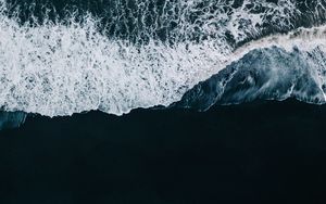 Preview wallpaper waves, beach, aerial view, sea, surf