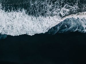 Preview wallpaper waves, beach, aerial view, sea, surf