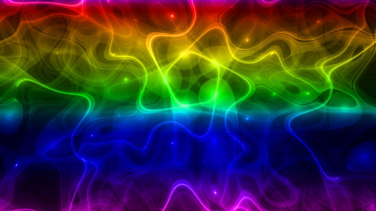 Wallpaper waves, bends, rainbow, abstraction, colorful