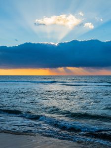 Preview wallpaper waves, coast, horizon, sky