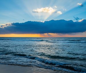 Preview wallpaper waves, coast, horizon, sky