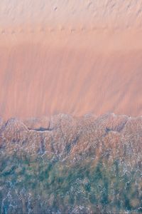 Preview wallpaper waves, coast, sea, sand, aerial view