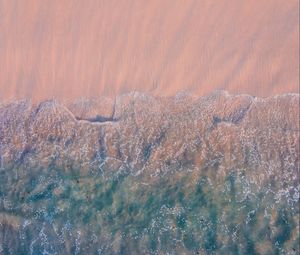 Preview wallpaper waves, coast, sea, sand, aerial view