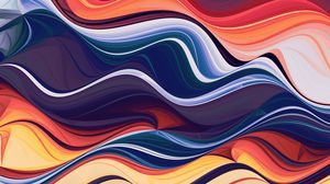 Preview wallpaper waves, colorful, abstraction, lines