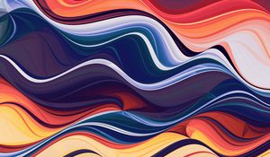 Preview wallpaper waves, colorful, abstraction, lines
