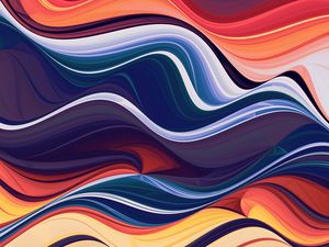 Preview wallpaper waves, colorful, abstraction, lines
