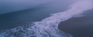 Preview wallpaper waves, foam, fog, shore, coast