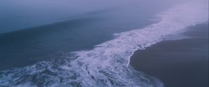 Preview wallpaper waves, foam, fog, shore, coast