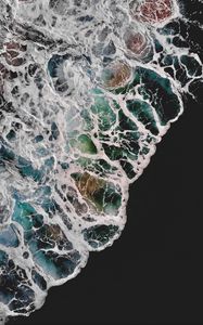 Preview wallpaper waves, foam, ocean, darkness