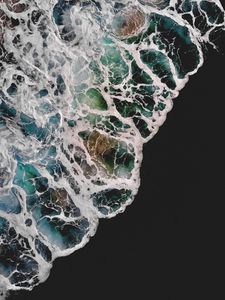 Preview wallpaper waves, foam, ocean, darkness