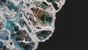 Preview wallpaper waves, foam, ocean, darkness