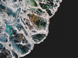 Preview wallpaper waves, foam, ocean, darkness
