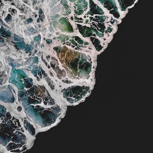 Preview wallpaper waves, foam, ocean, darkness