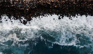 Preview wallpaper waves, foam, stones, pebbles