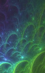 Preview wallpaper waves, glow, fractal, abstraction, digital