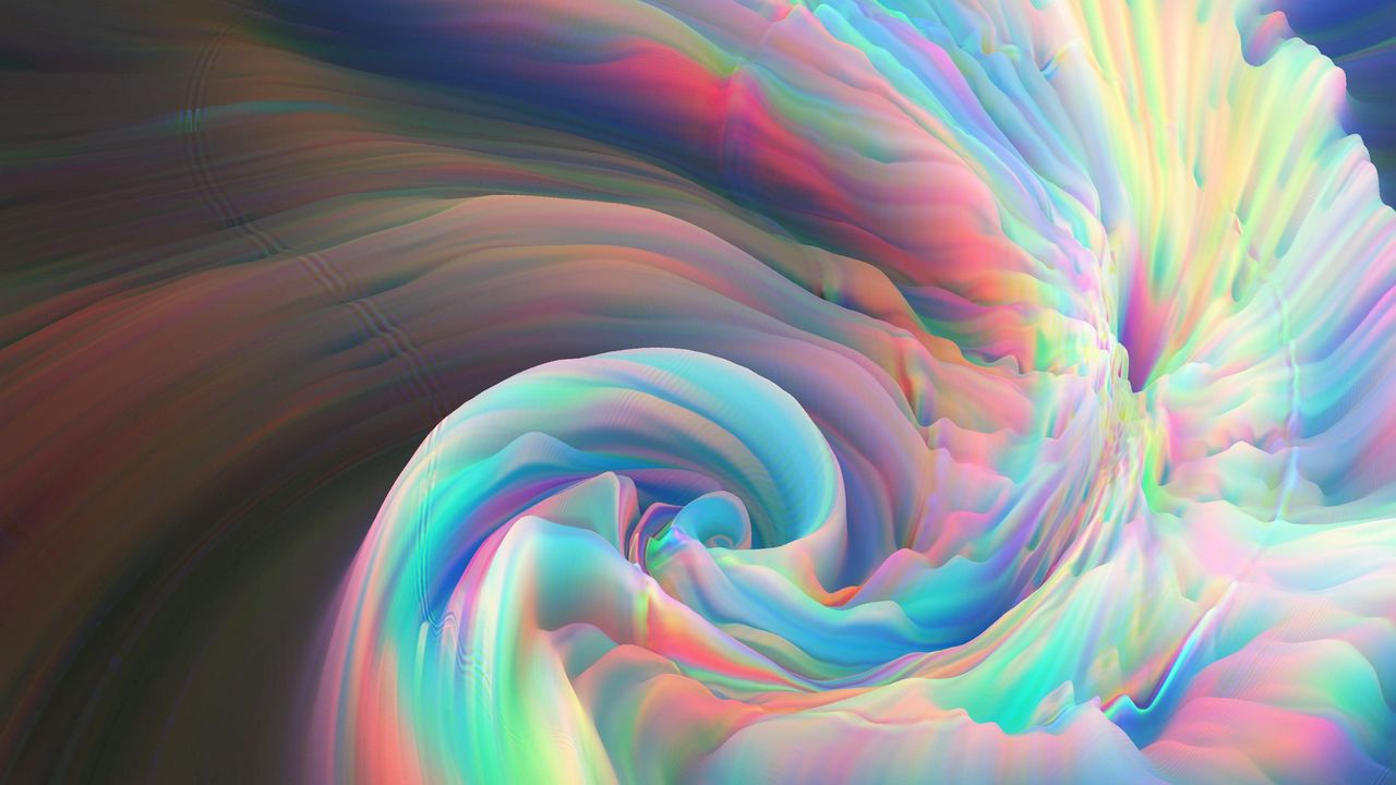 Wallpaper waves, glow, mixing, abstraction, colorful