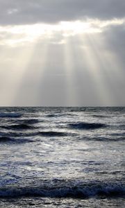 Preview wallpaper waves, glow, sky, sea