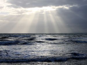 Preview wallpaper waves, glow, sky, sea