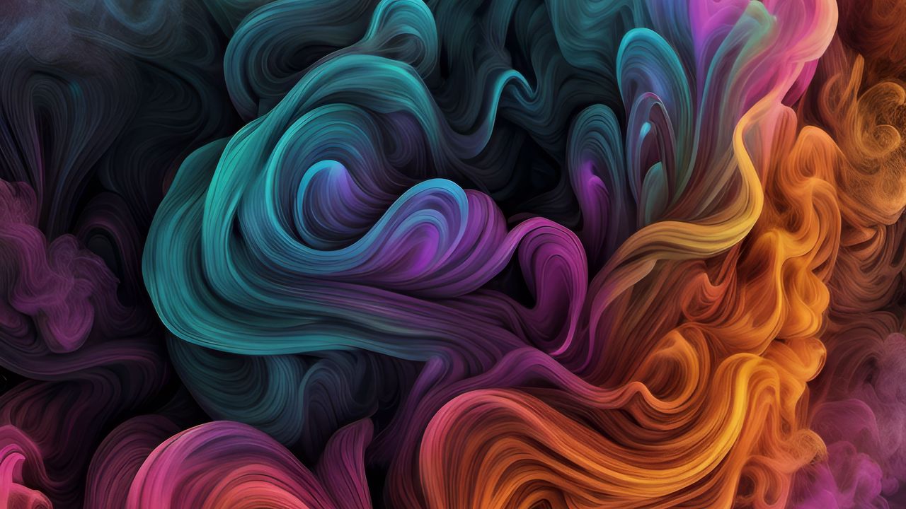 Wallpaper waves, gradient, abstraction, colorful, background