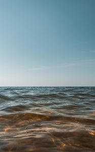 Preview wallpaper waves, horizon, water, ripples, glare