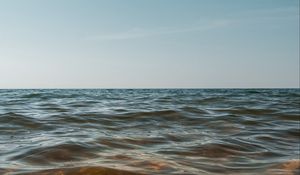 Preview wallpaper waves, horizon, water, ripples, glare
