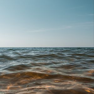 Preview wallpaper waves, horizon, water, ripples, glare
