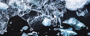 Preview wallpaper waves, ice, beach, aerial view
