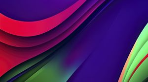 Preview wallpaper waves, layers, colorful, abstraction, background, gradient