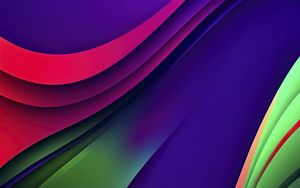 Preview wallpaper waves, layers, colorful, abstraction, background, gradient