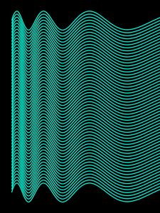 Preview wallpaper waves, lines, black background, sinusoid, abstraction