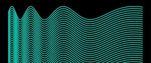 Preview wallpaper waves, lines, black background, sinusoid, abstraction