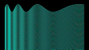 Preview wallpaper waves, lines, black background, sinusoid, abstraction