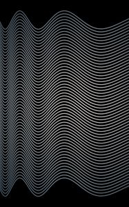 Preview wallpaper waves, lines, black background, abstraction