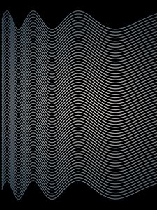 Preview wallpaper waves, lines, black background, abstraction